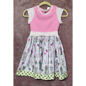 Girls Chris n Missy & White Castle Print princess dress